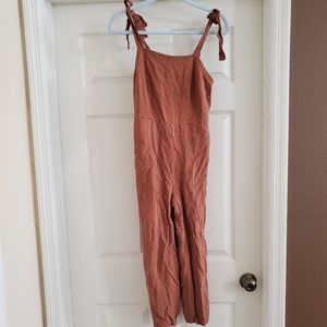 Universal thread brown jumpsuit romper flowy pants size small